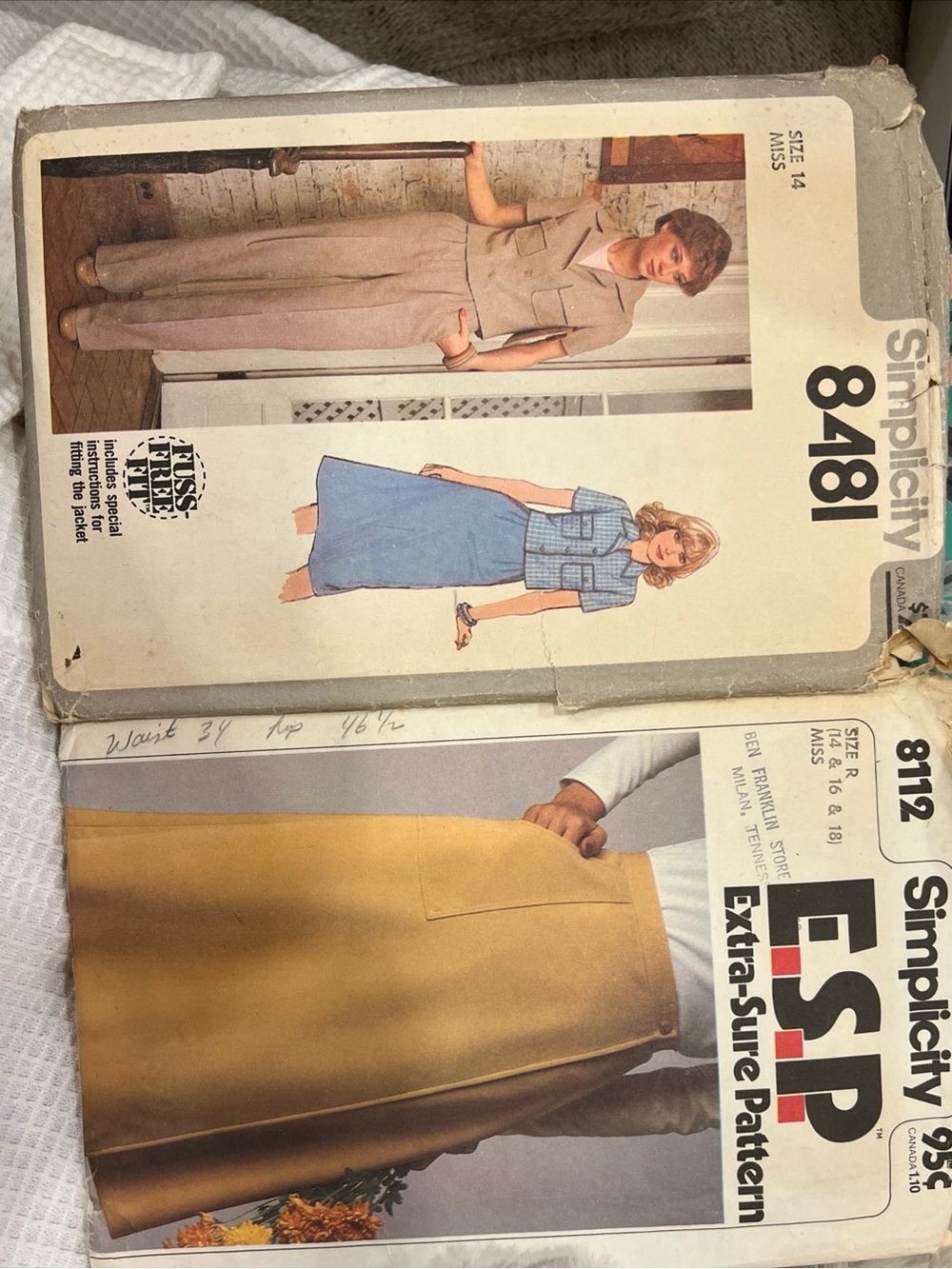 Vintage‎ Simplicity 8112 & 8481 Set 2 Women’s Misses 14-16-18 Skirts, Top, Pants